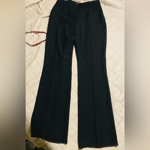 LOUIS VUITTON black flat front womens slim straight trousers pants eur40… - Picture 2 of 12